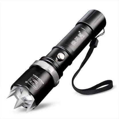 Spiked Tactical Self-Defense LED Flashlight