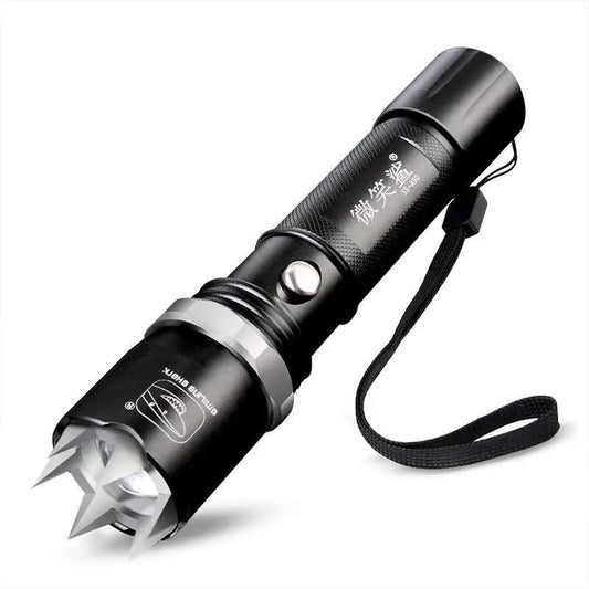 Spiked Tactical Self-Defense LED Flashlight
