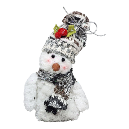 Charming Plush Snowman Ornament -