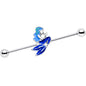 14G Brilliant Blue Mermaid Industrial Barbell 38mm