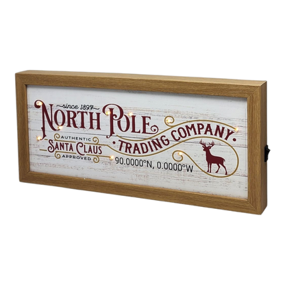North Pole Trading Company Lighted Sign