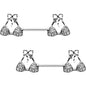 Clear Gem Summer Swimsuit Nipple Barbell Ring Set
