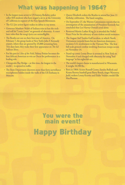 Birthday Card -Year of Birth 1964