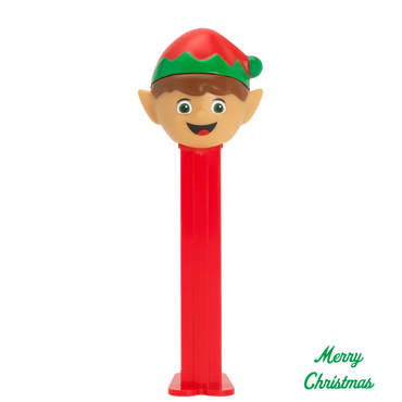 Christmas Pez Dispenser with 3 Rolls of Candy - Elf with Red Base
