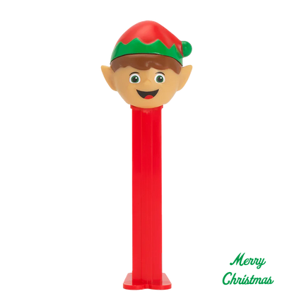Christmas Pez Dispenser with 3 Rolls of Candy - Elf with Red Base