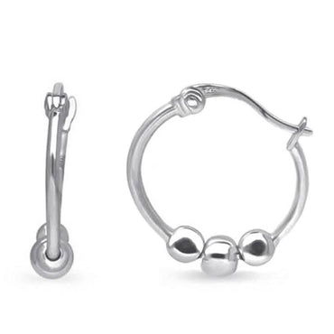 Stainless Steel Ball Hoop Earrings