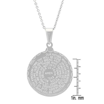 Stainless Steel Lord's and Serenity Prayer Pendant for Women