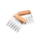 Stainless Steel Meat-Shredding Claws with Wooden Handle
