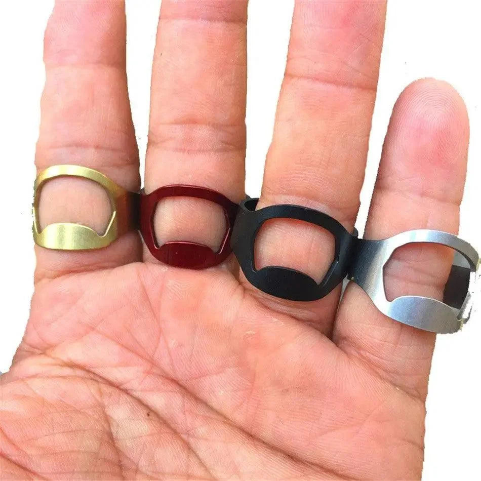 Stainless Steel Ring Bottle Opener, Finger Ring Style Beer Cap Remover