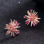 Starburst Swarovski Crystal Stud Earring in 18K Rose Gold