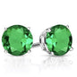 Sterling Silver 2.00 CTTW Emerald Stud Earrings