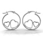 Sterling Silver Classic Hoop With Heart Design Earrings
