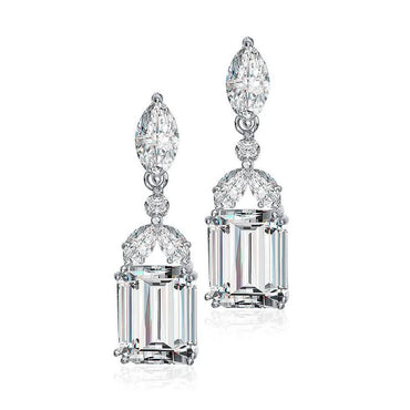 Sterling Silver Cubic Zirconia Lantern Earrings