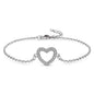 Sterling Silver CZ Heart Bracelet