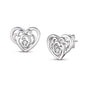 Sterling Silver CZ Heart Shape Earrings
