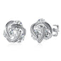 Sterling Silver Floating Stones Caged Earrings with Swarovski Crystals