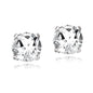 Sterling Silver Genuine 2 Carat White Topaz Stud Earrings
