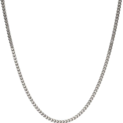 Sterling Silver Italian 2.5mm Franco Square Box Link Chain