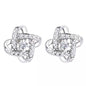 Sterling Silver Love Knot Stud Earrings with Swarovski Crystals