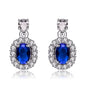 Sterling Silver Simulated Sapphire Earrings