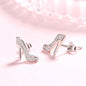 Sterling Silver Stiletto Stud Earrings With Swarovski Crystals