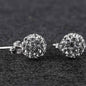 Sterling Silver White Austrian Crystal Ball Studs