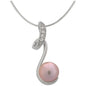 Sterling Swirl Pearl Necklace
