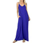 Stokeen Women's Summer Casual Plain Spaghetti Strap Maxi Dress