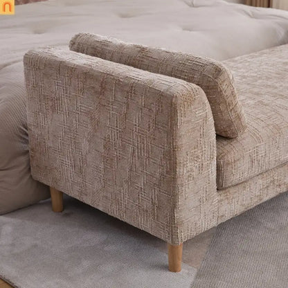 Bench Chenille Wheat Backless Armrests 83