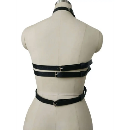 Studded Leather Harness Perform Dance Costume