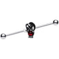 14G Red Gem Fire Dragon Industrial Barbell 38mm