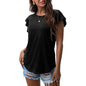 Summer Knit Ruffle Short Sleeve Top