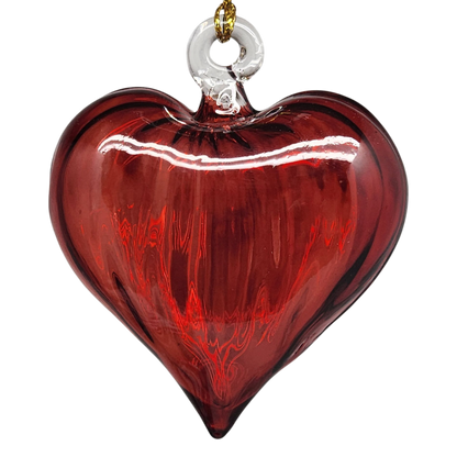 Organic Luster Egyptian Glass Heart - Red