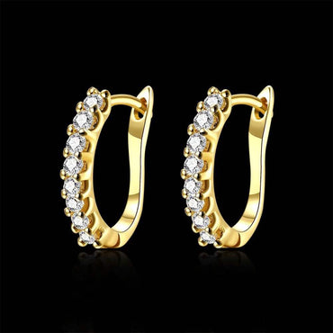 Swarovski Crystal Hoop Earrings In 18K Yellow Gold
