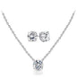 Swarovski Elements Round Cut Necklace with Studs Sets