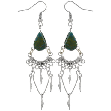 Swirls Chandelier Stone Earrings