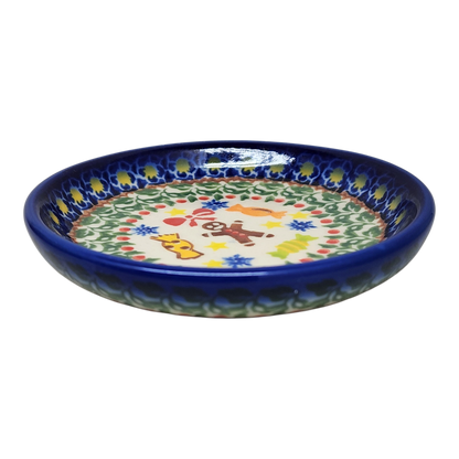 Ceramic Snack Plate - Gingerbread Joy Pattern