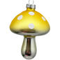 Yellow Glow-In-The-Dark Glass Mushroom Ornament