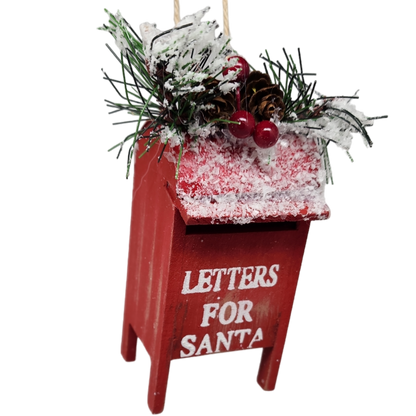 Wooden Christmas Mailbox Ornament -