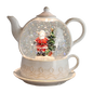 Lighted Water Globe Teapot - Santa