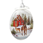 Glass "Lightable" Reindeer Family Visit Ornament