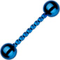 14G 5/8 Blue IP Seriously Twisted Barbell Tongue Ring