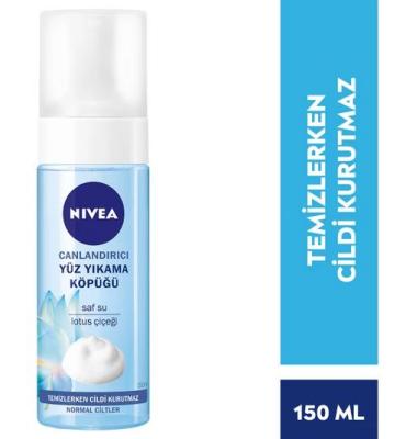 Nivea Refreshing Facial Cleansing Foam - Gentle Face Wash for Normal Skin, Lotus Flower, Moisturizing, Daily Cleanser, 5.07 fl oz