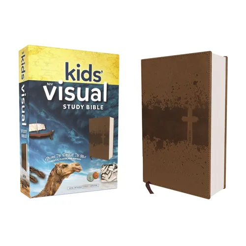 Niv, Kids' Visual Study Bible, Leathersoft, Bronze, Full Color Interior: Explore the Story of the Bible---People, Places, and History - Imitation Leather