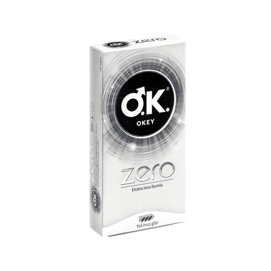 Okey Zero Condoms - 10 Pack, Safe Intimacy Products for Adults, Zero Lubricant Condoms for Sensitive Users
