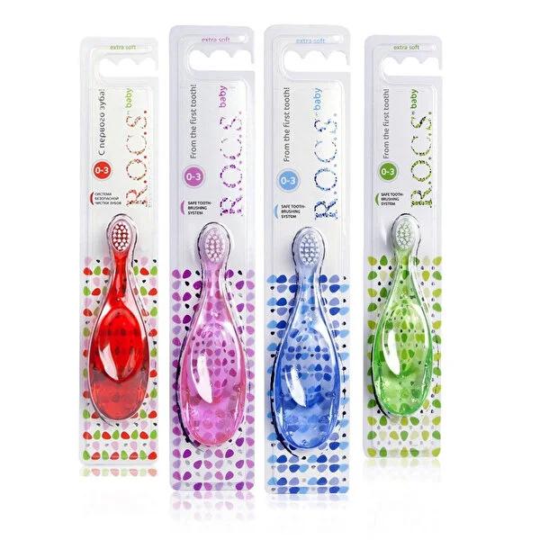 Rocs Baby Toothbrush for 0-3 Years Old Infants - Gentle Baby Oral Care & Dental Hygiene Solution