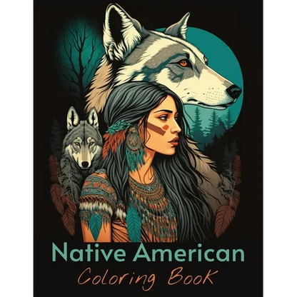 Native American Coloring Book: 25+ First Nation Portraits of Beautiful Indigenous women - Paperback
