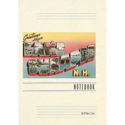 Vintage Lined Notebook Greetings from Lake Sunapee - Paperback
