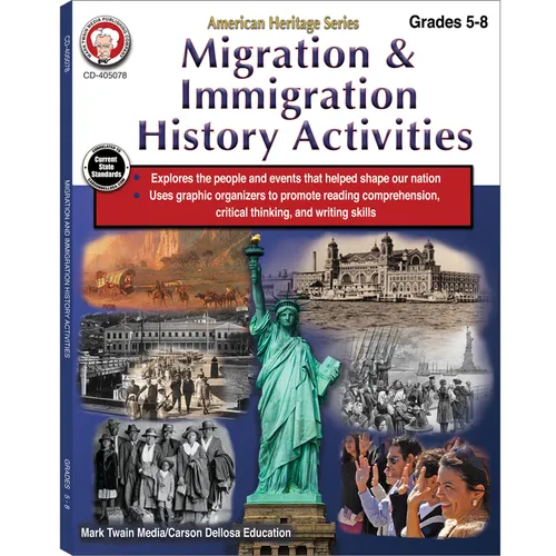 Migration & Immigration History Activities Workbook, Grades 5 - 8: American Heritage Series - Paperback