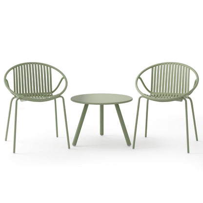 3-Piece Patio Conversation Set with Round Coffee Table